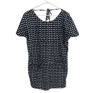 COS Navy and White Geometric Tunic Mini Dress Size 2‎